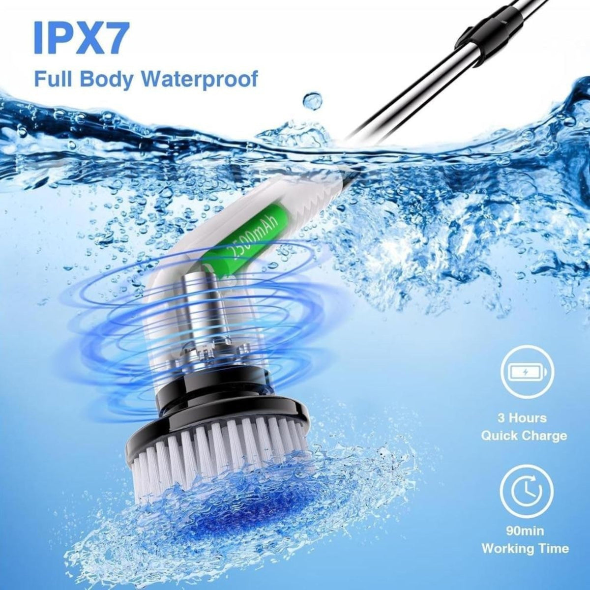Vodootporna električna četka IPX7, 90 minuta rada
