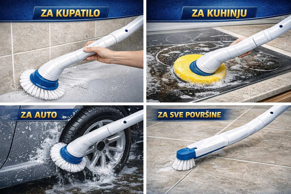 Električna četka za čišćenje kupatila, kuhinje, auta i podova