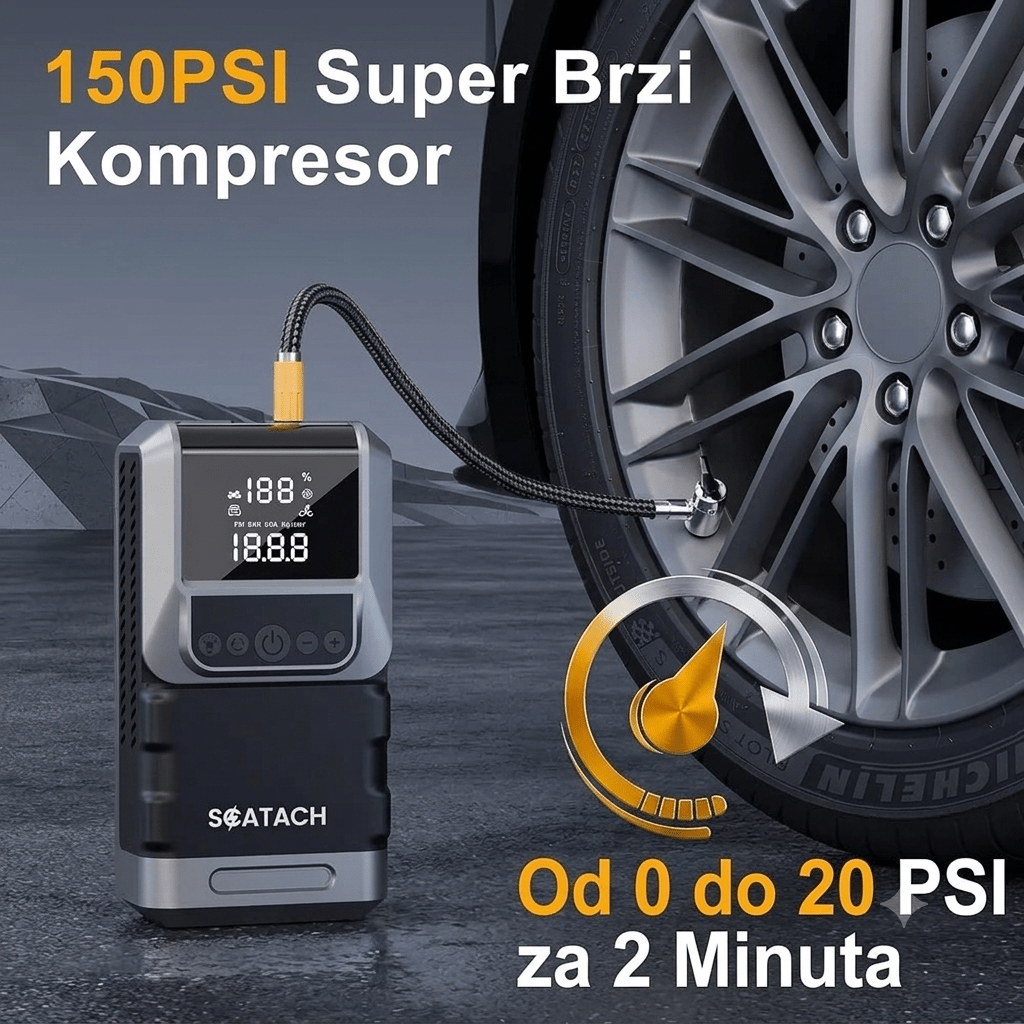 Digitalni kompresor 150 PSI pumpa auto gumu