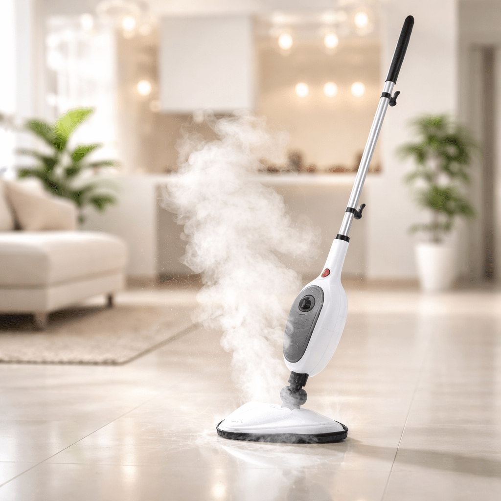 Parni mop u dnevnoj sobi – para bez hemije