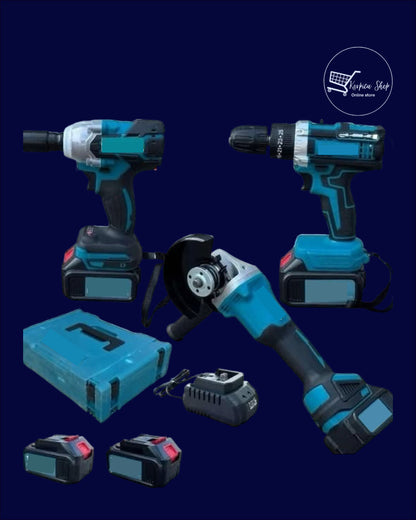 Aku bušilica, aku odvijač i aku brusilica – Set 3 u 1