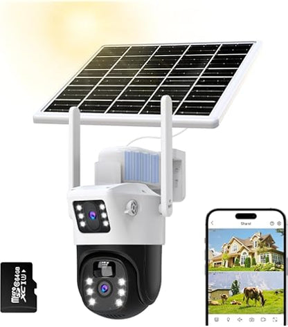 4K 8MP Solarna dvostruka kamera (4G / WiFi) – nadzor bez struje, 24/7