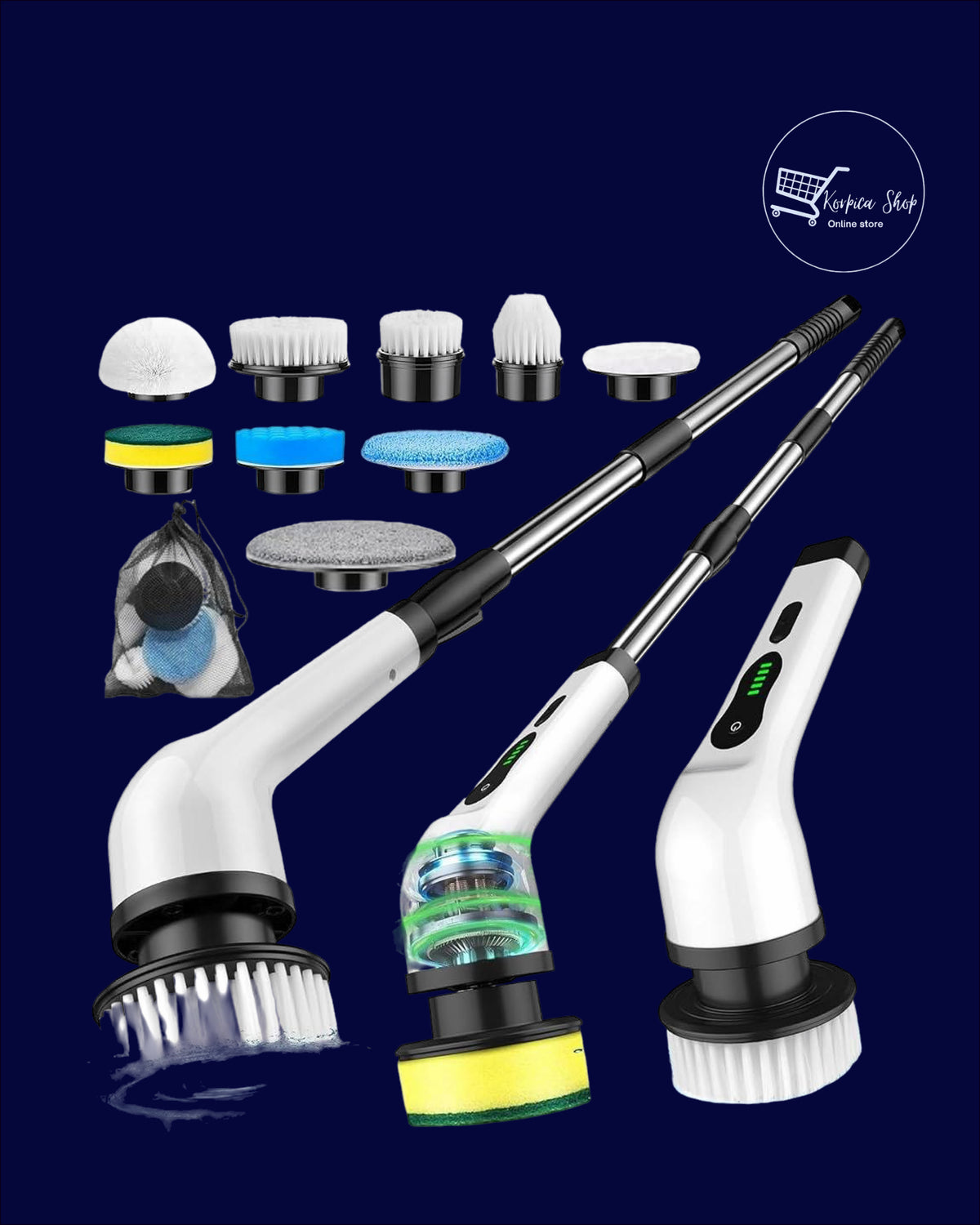 9u1 rotirajuća električna četka sa devet nastavaka