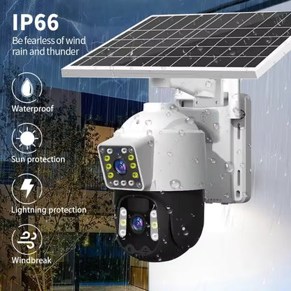 4K 8MP Solarna dvostruka kamera (4G / WiFi) – nadzor bez struje, 24/7
