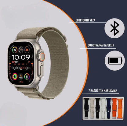 Pametni sat USE-Ultra19 + Bežične slušalice + 8 Narukvica