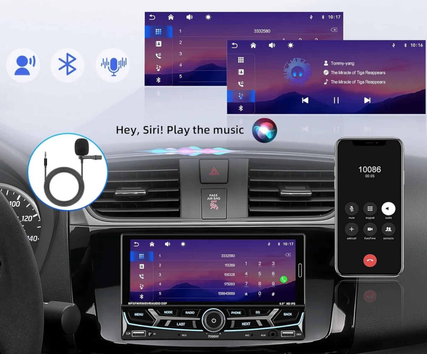 7” Auto multimedija 7086W