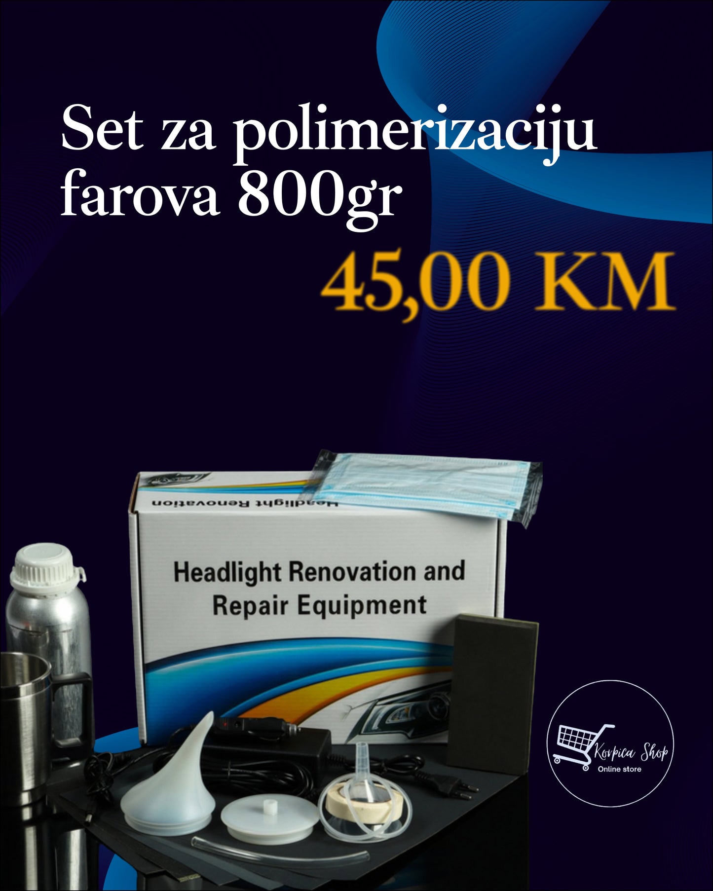 Set za polimerizaciju farova 800g