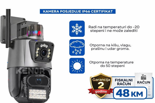 Rotirajuća vanjska PTZ ICSEE kamera sa dvije glave