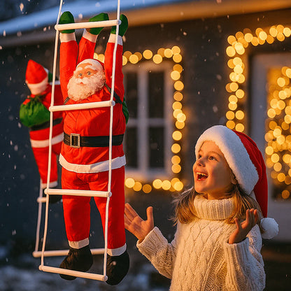 Dekoracija - Djed Mraz na ljestvicama