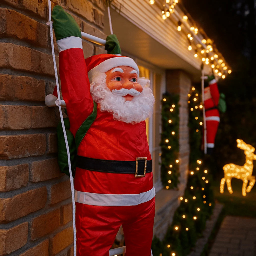 Dekoracija - Djed Mraz na ljestvicama