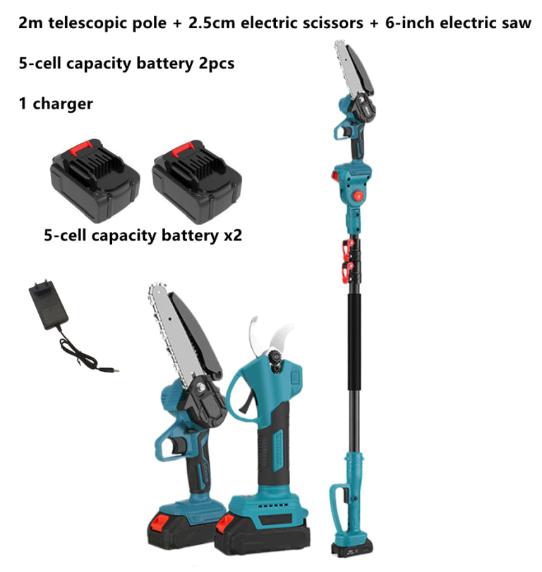 Mega set aku alata – makaze, motorna pila i teleskopski štap