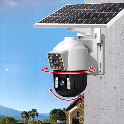 4K 8MP Solarna dvostruka kamera (4G / WiFi) – nadzor bez struje, 24/7