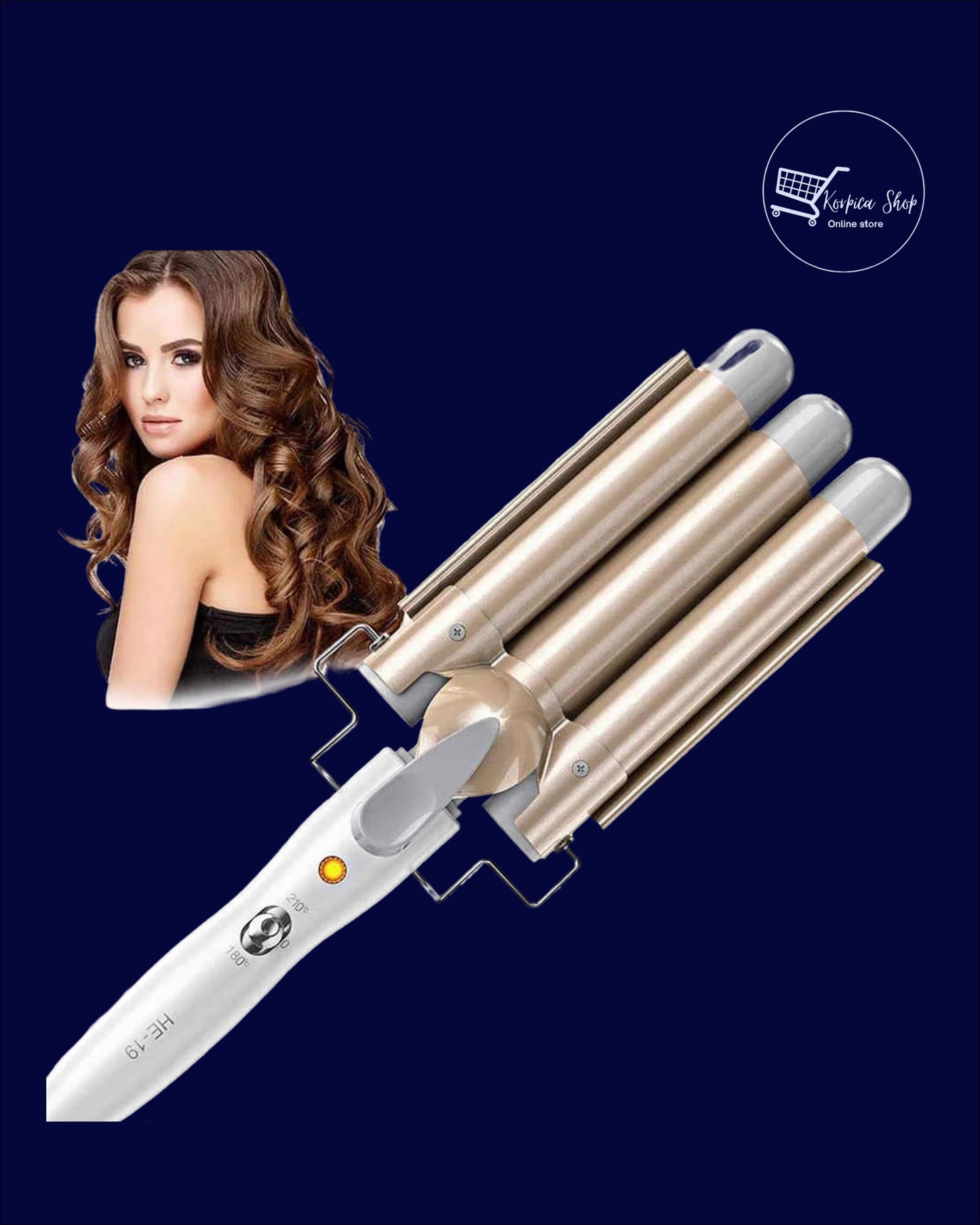 Trostruki keramički uvijač za kosu