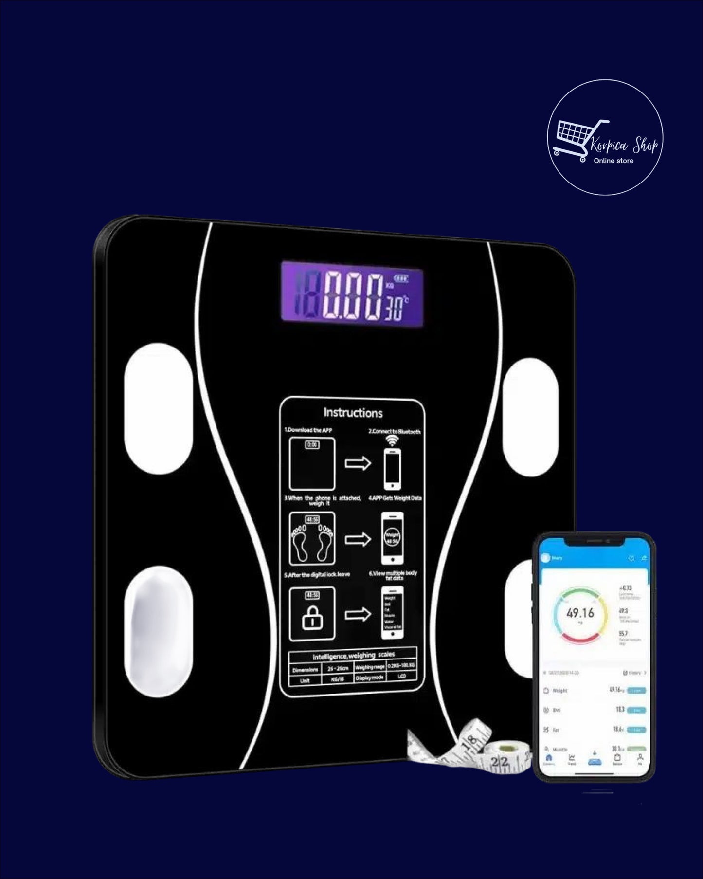 Pametna vaga za mjerenje tjelesne mase sa BMI indeksom