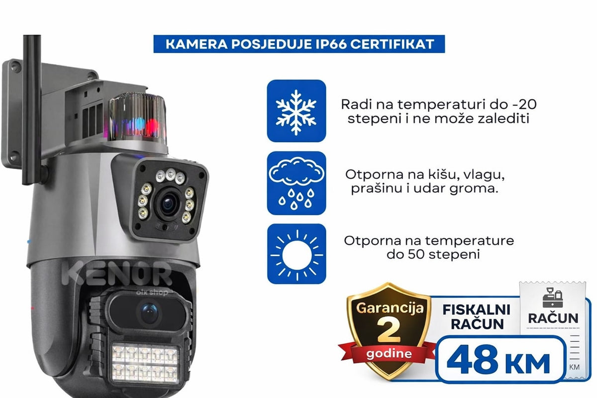 Rotirajuća vanjska PTZ kamera sa dvije glave za video nadzor