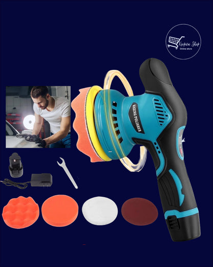 Rotaciona aku polirka 12V sa 2 baterije – Potenciometar 8 brzina – Auto detailing